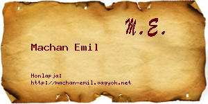 Machan Emil névjegykártya