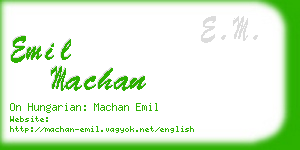emil machan business card